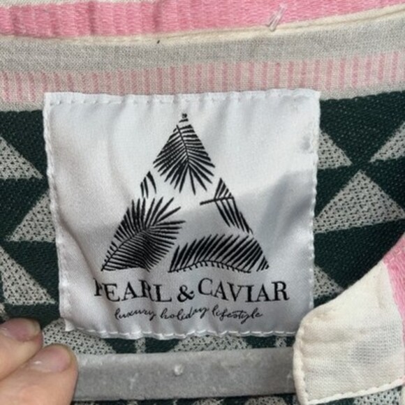 Pearl & Caviar Dress Pink Green 100% Cotton S/M Small Medium - Picture 2 of 8